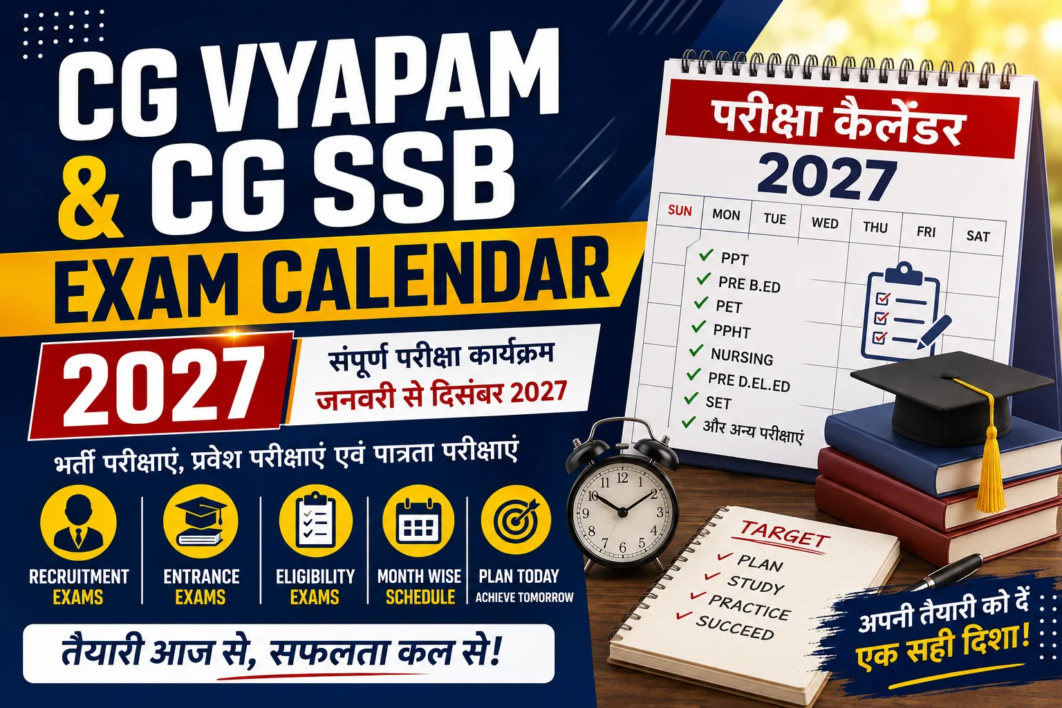 CG SSB Exam Calendar 2027