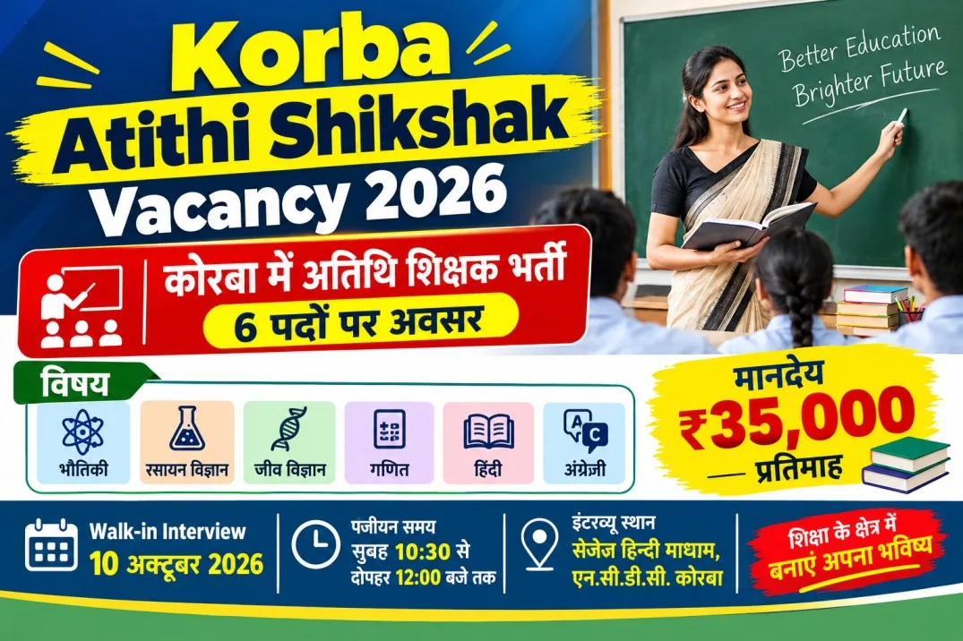 Korba Atithi Shikshak Vacancy 2026