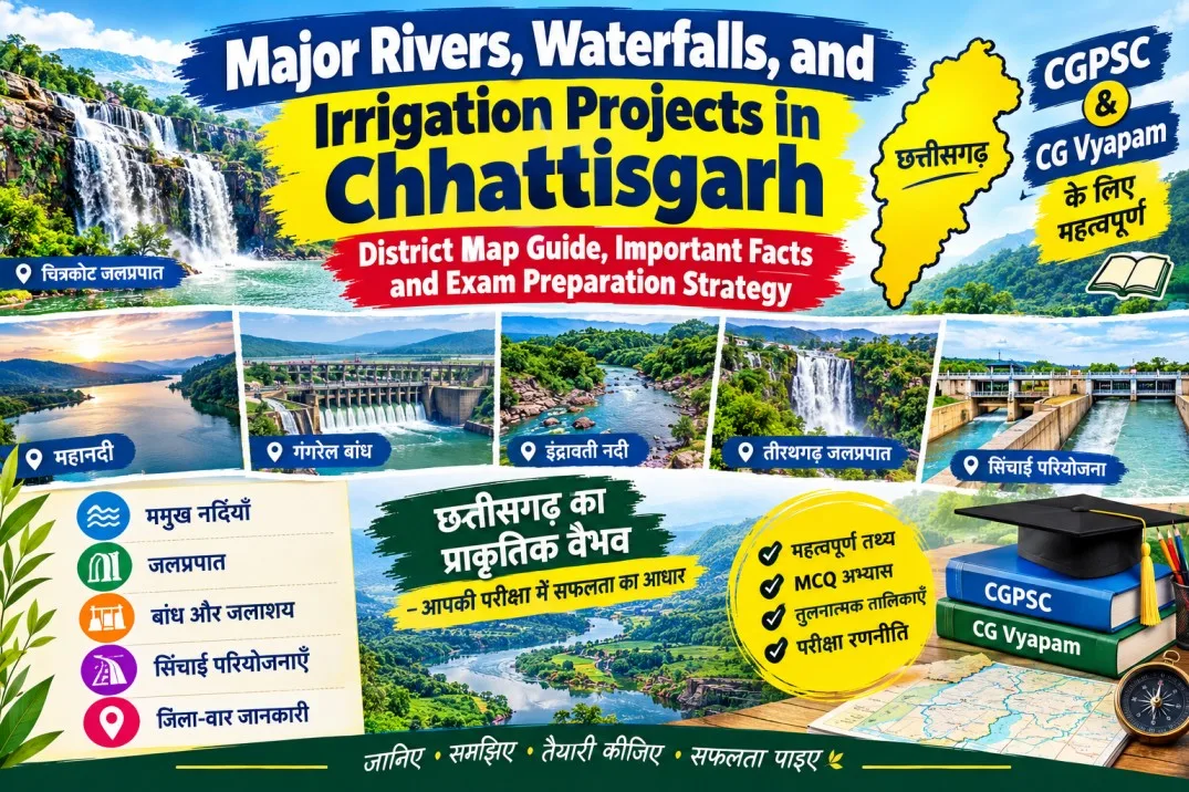 Major Rivers, Waterfalls, and Irrigation Projects in Chhattisgarh